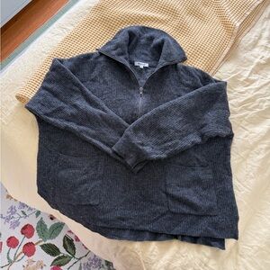 Women’s Charcoal Half-Zip Knit Sweater